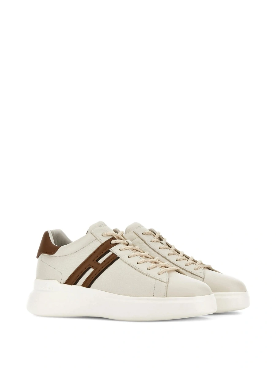 Sneakers Hogan neutri din piele - Img 2