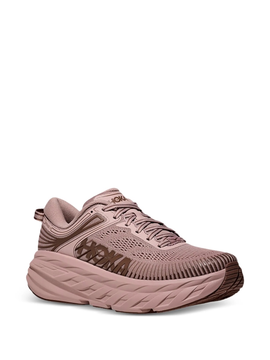 Sneakers Hoka One One roz din material textil - Img 2