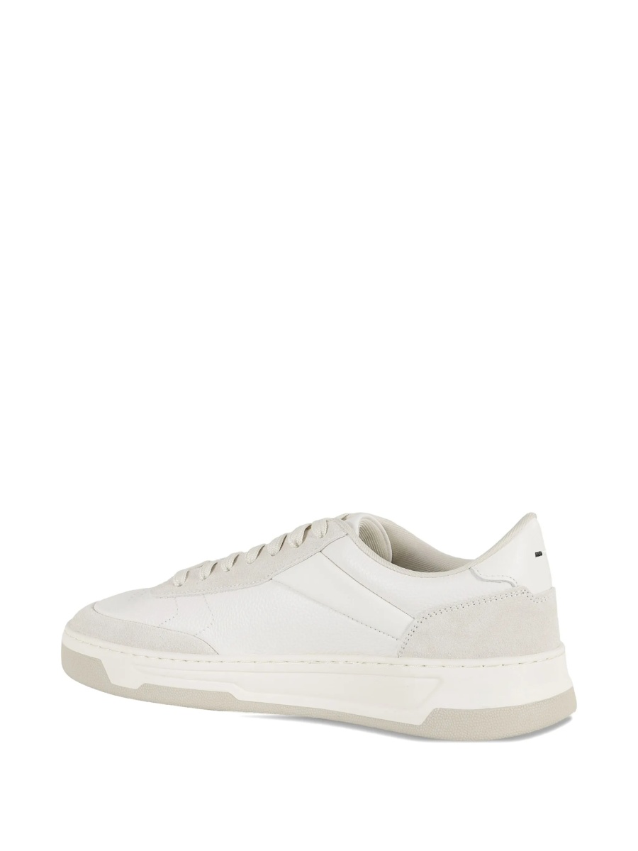 Sneakers Hugo Boss albi din piele si piele intoarsa - Img 3