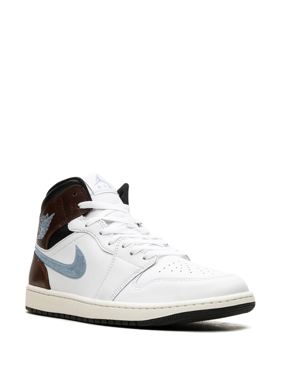 Sneakers Jordan air jordan 1 albi din piele si material textil - Img 2
