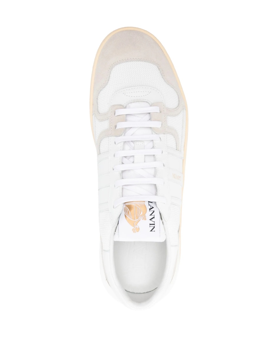 Sneakers Lanvin albi din material textil si piele - Img 4