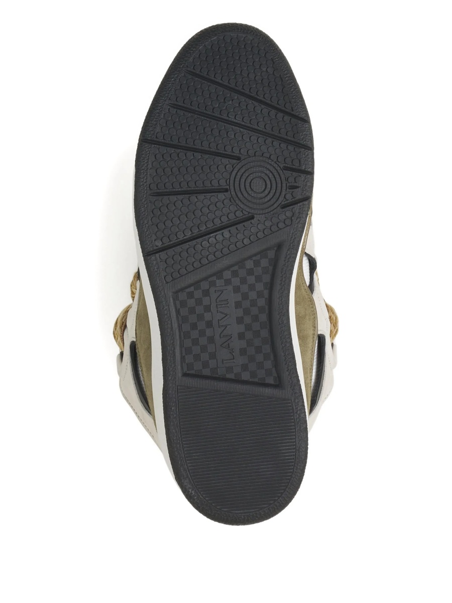 Sneakers Lanvin albi din polyester si bos taurus - Img 4