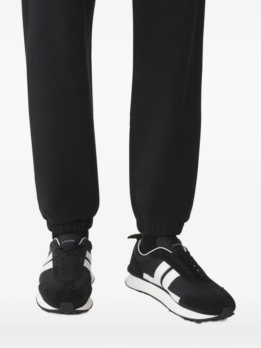 Sneakers Lanvin negri din poliamida si bos taurus - Img 5