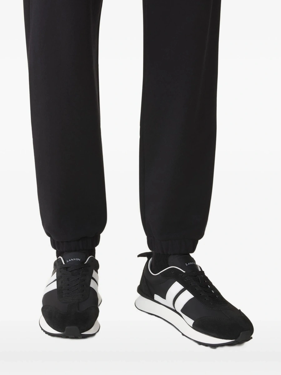 Sneakers Lanvin negri din poliamida si bos taurus - Img 5