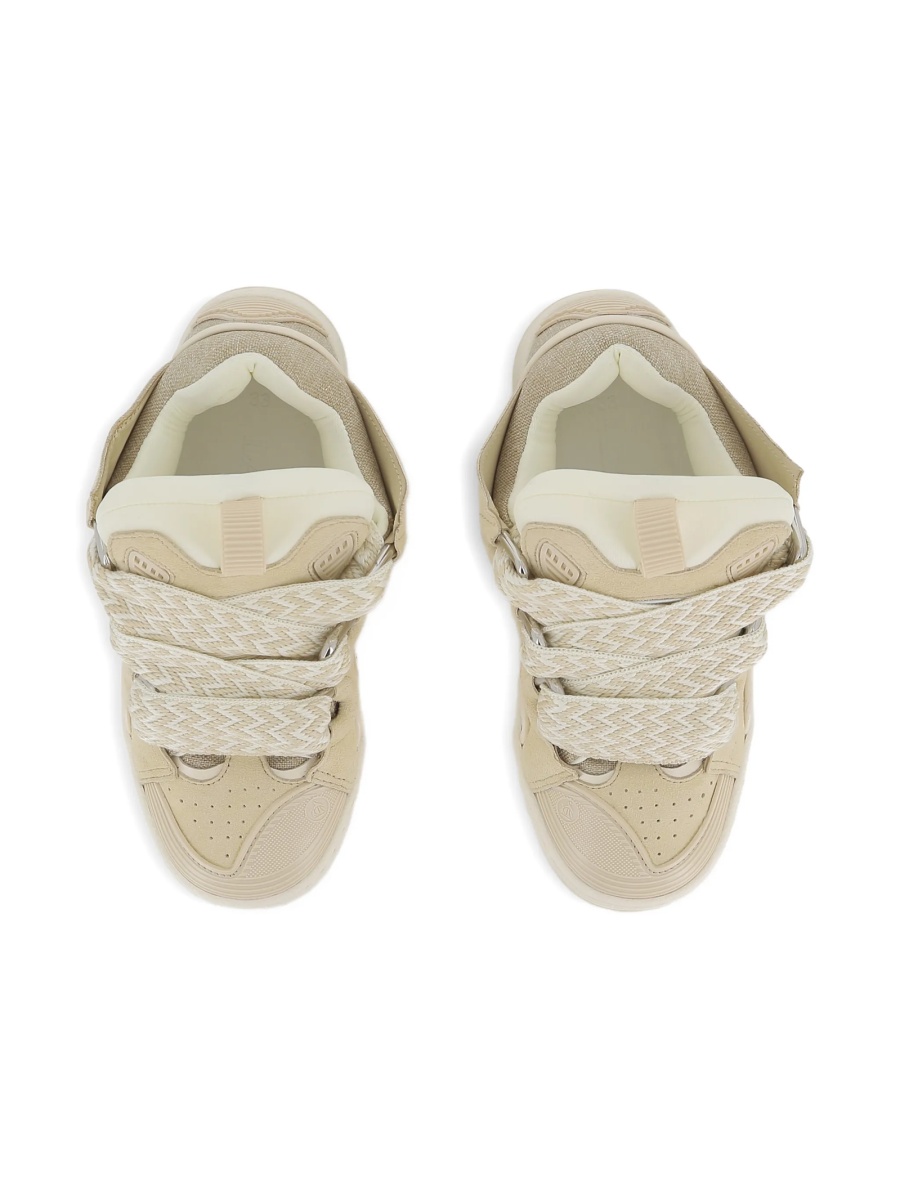 Sneakers Lanvin neutri din material textil si piele - Img 4