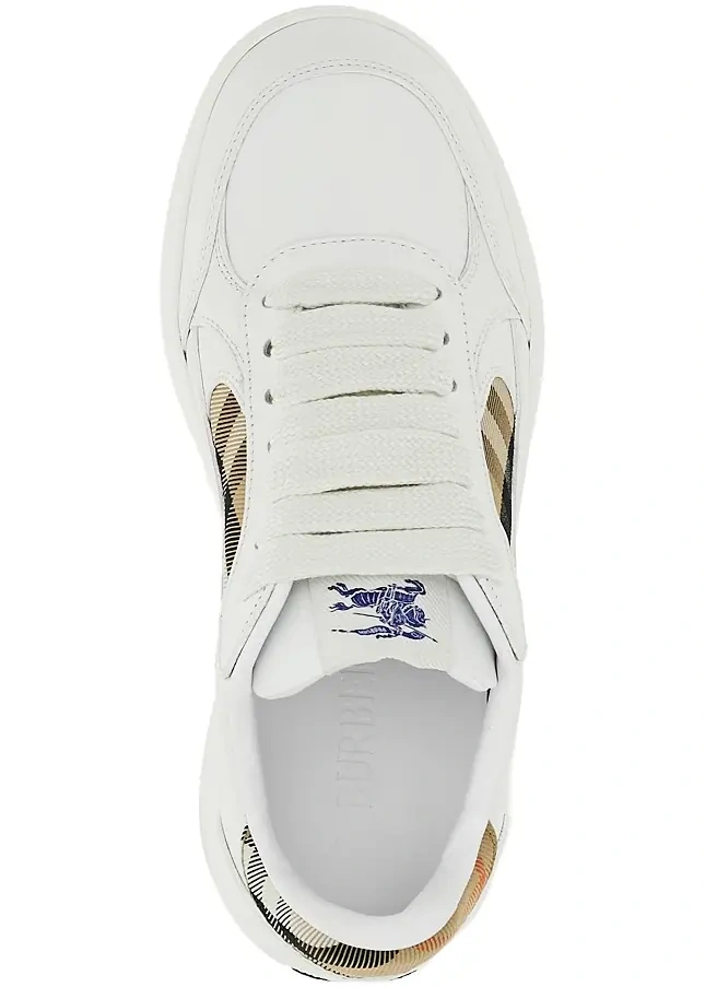 Sneakers Leather and Check fabric 'Terrace' sneakers - Img 4