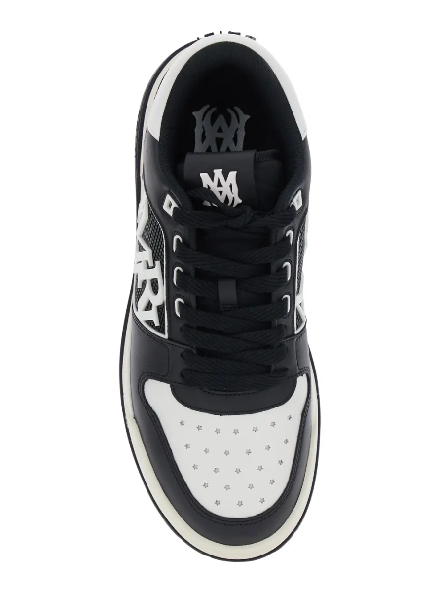 Sneakers Low Top Sneaker with Logo Patch on the Tongue and Side in White and Black Leather and Fabric for Men - Img 4