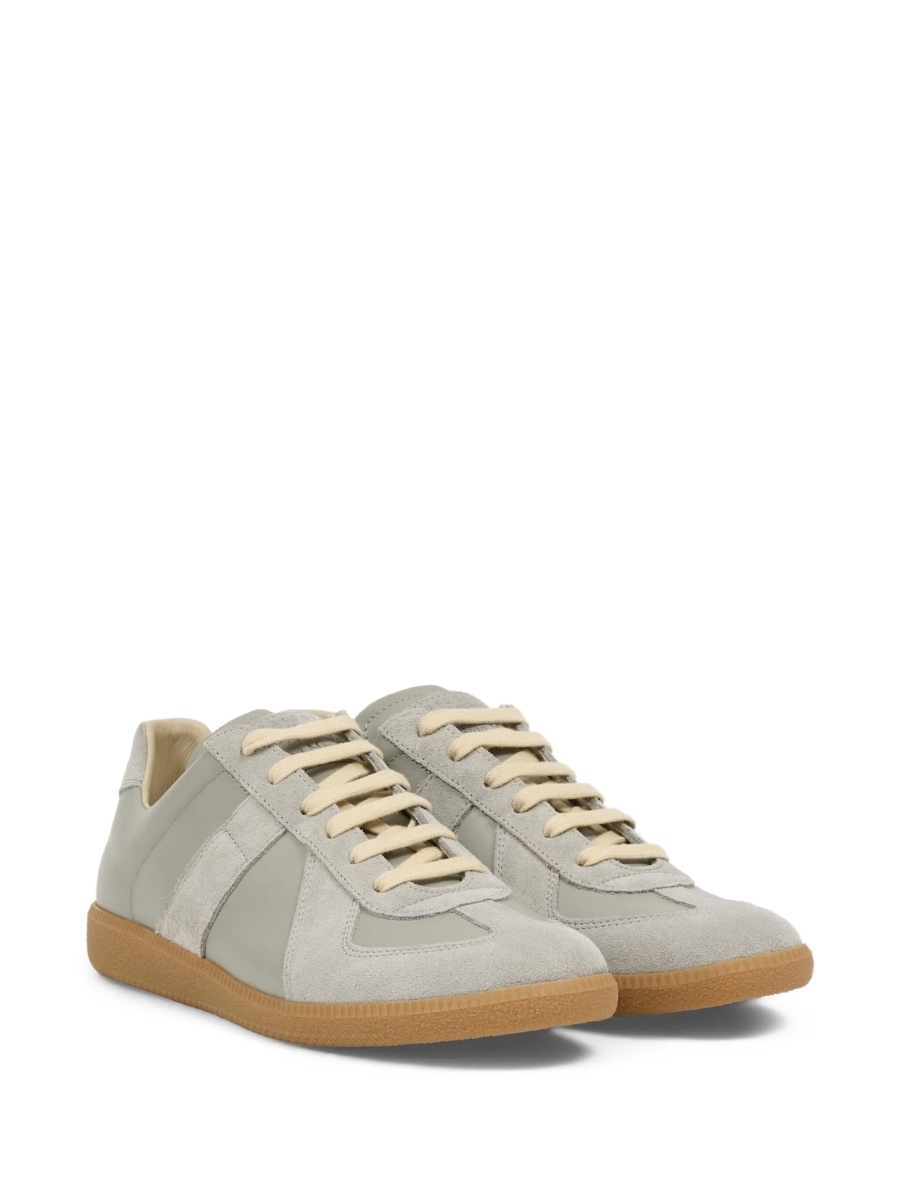 Sneakers Maison Margiela replica gri din piele si piele intoarsa - Img 2