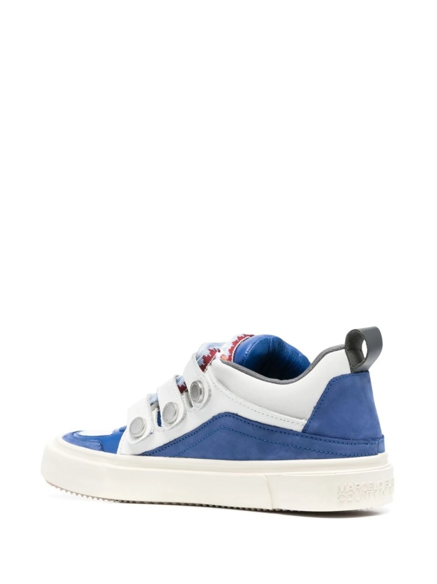 Sneakers Marcelo Burlon albastri din bumbac si piele - Img 3