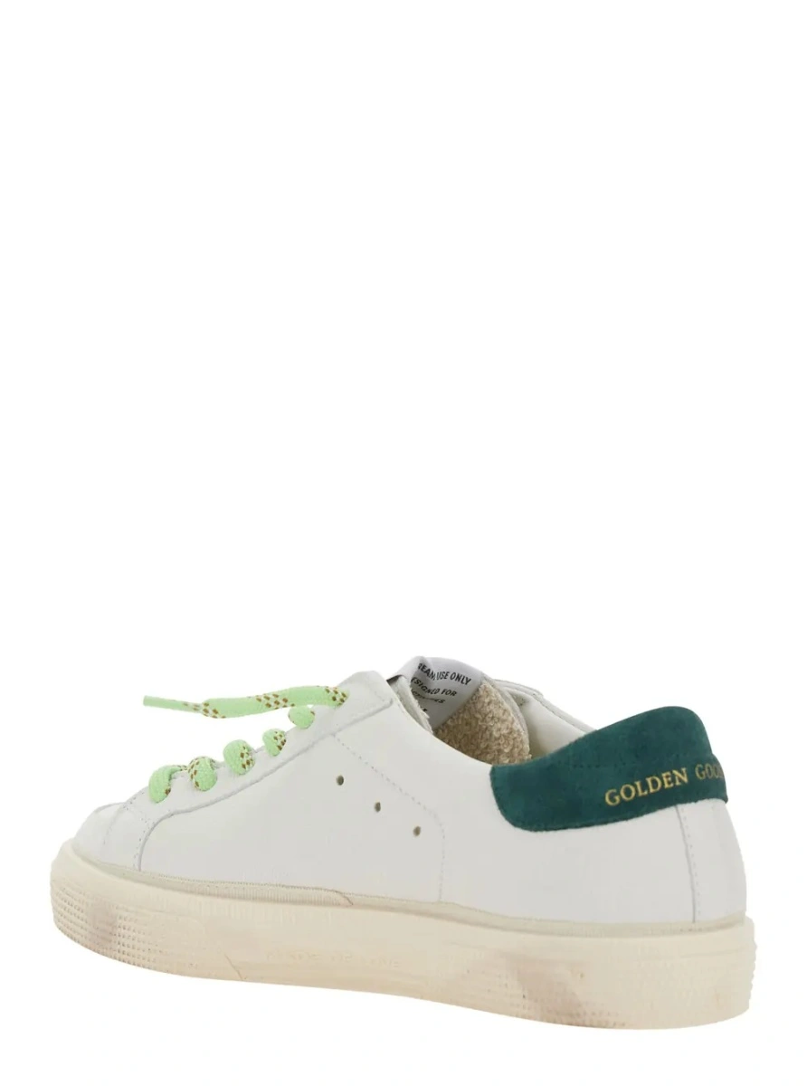 Sneakers 'May' White Low Top Sneaker with Star Patch on the Side and Logo Patch on the Tongue in Leather Boy - Img 3