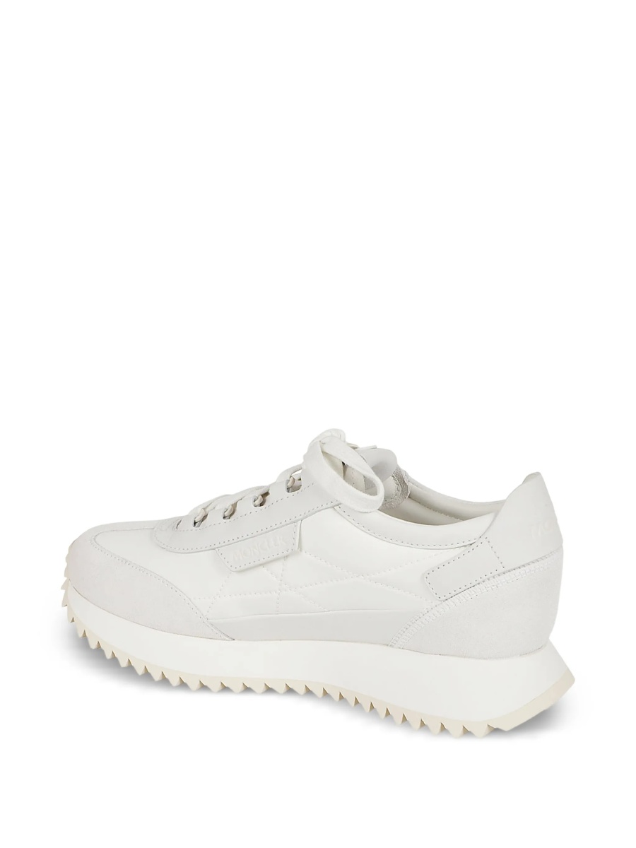Sneakers Moncler albi din piele intoarsa si material textil - Img 3