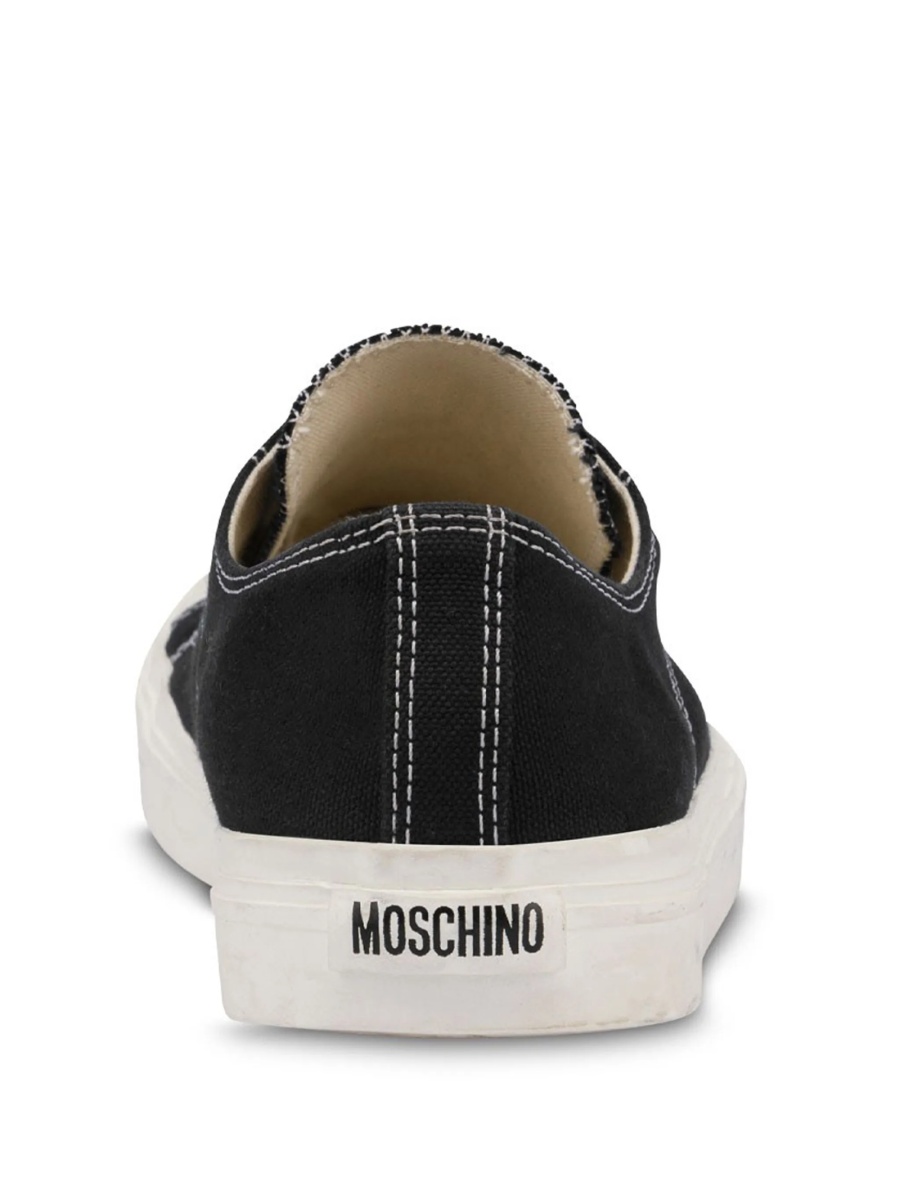 Sneakers Moschino negri din material textil - Img 3