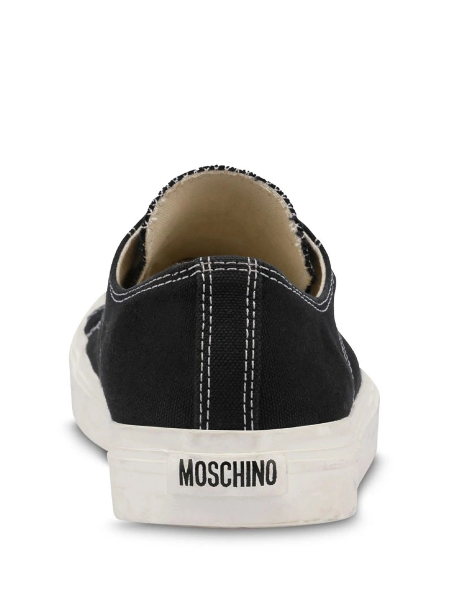 Sneakers Moschino negri din material textil - Img 3