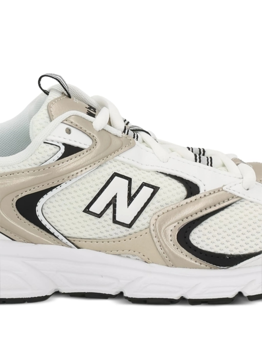 Sneakers New Balance albi din material textil si piele - Img 2