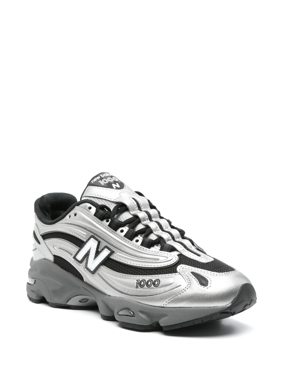 Sneakers New Balance argintii din material textil si piele - Img 2