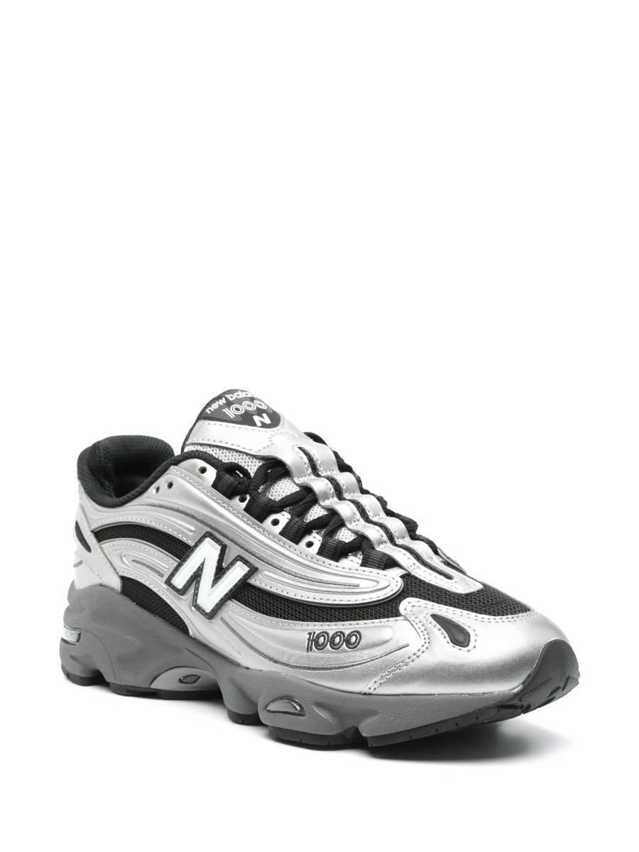 Sneakers New Balance argintii din material textil si piele - Img 2