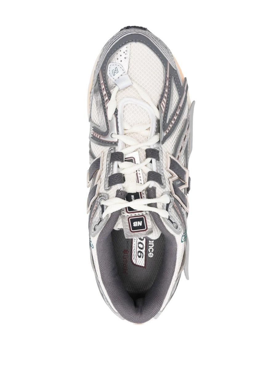 Sneakers New Balance argintii din material textil si piele - Img 4
