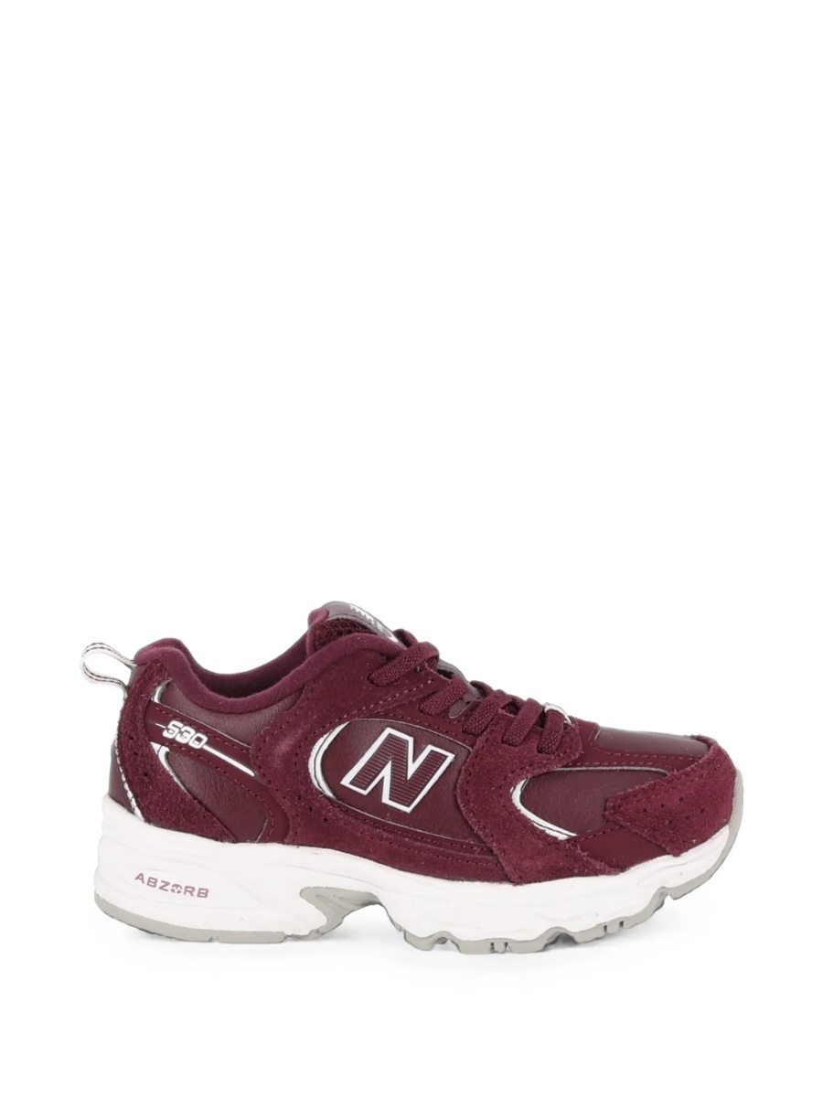 Sneakers New Balance Kids rosii din poliuretan si piele intoarsa - Img 2