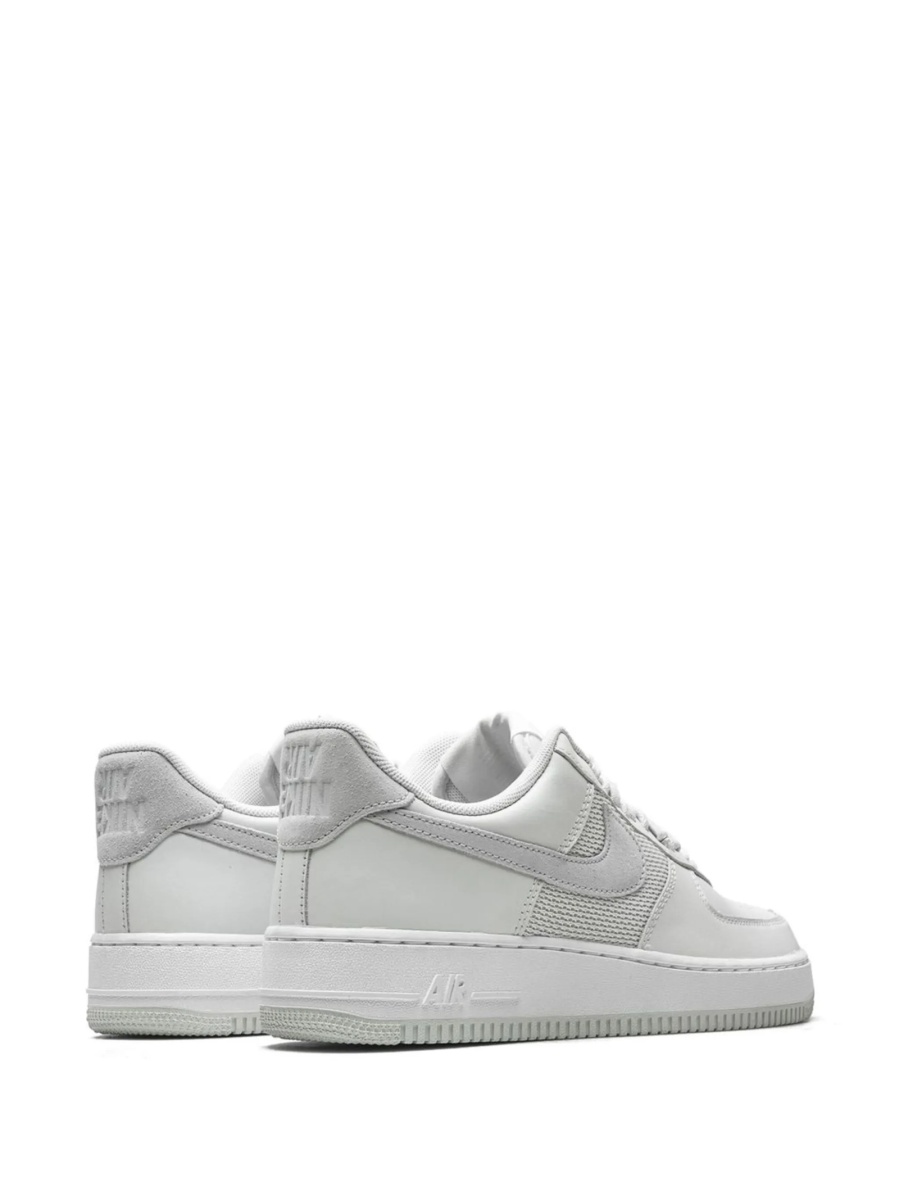 Sneakers Nike air force 1 albi din material textil si piele intoarsa - Img 3