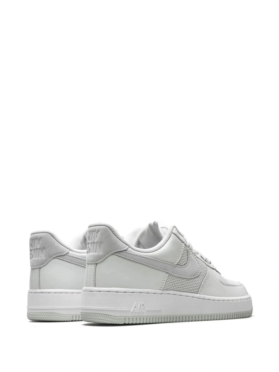 Sneakers Nike air force 1 albi din material textil si piele intoarsa - Img 3