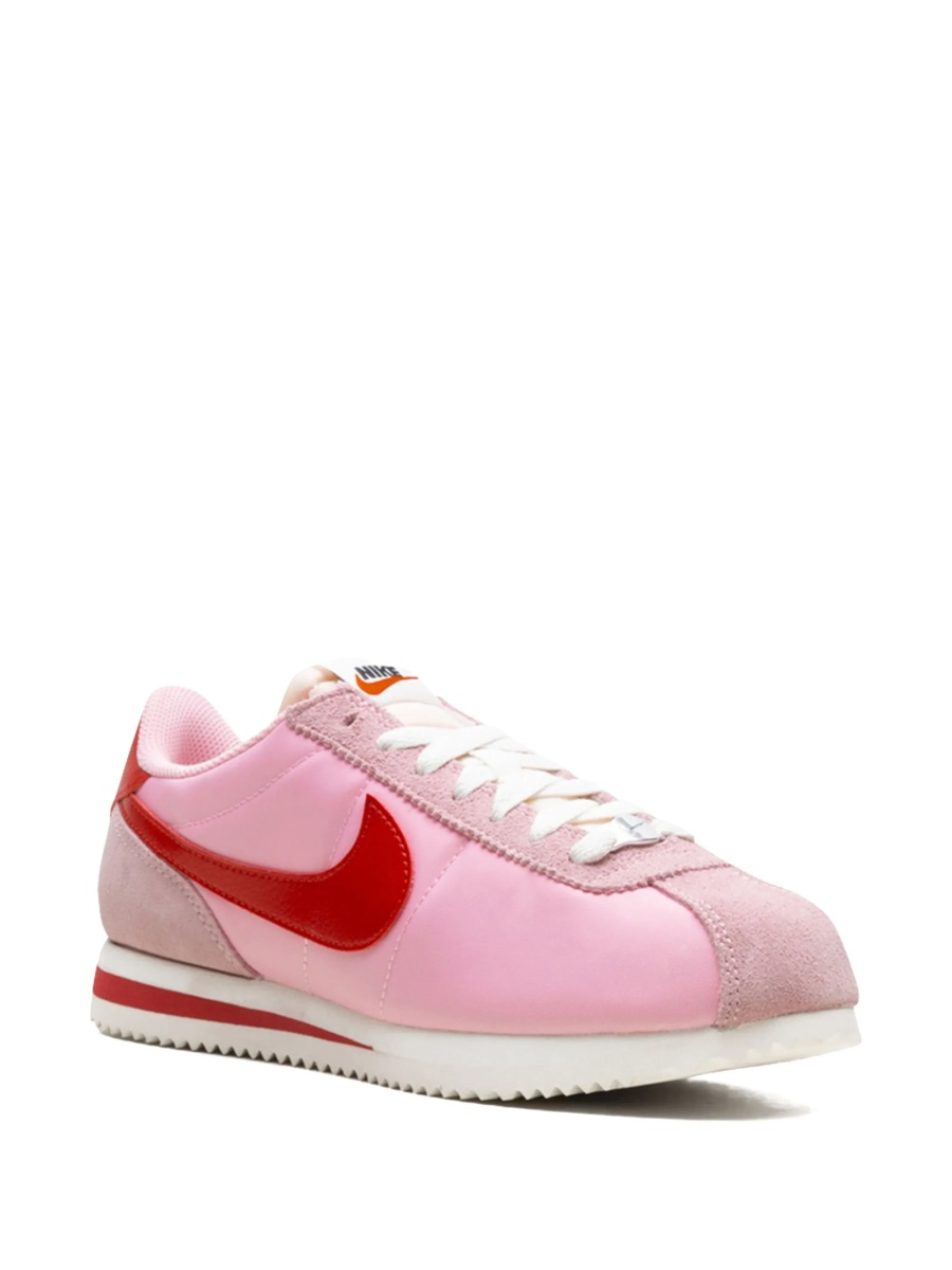 Sneakers Nike cortez roz din piele intoarsa si material textil - Img 2