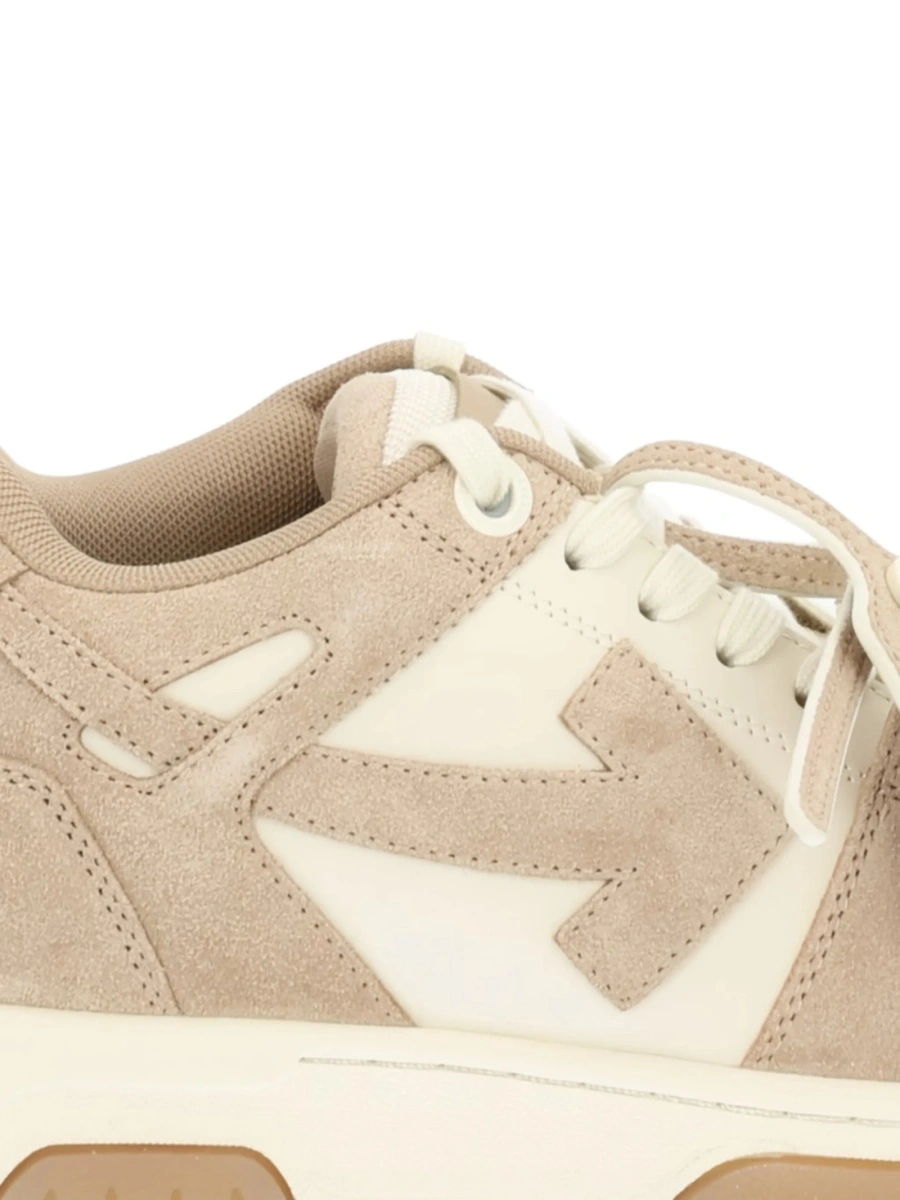Sneakers Off-White neutri din piele si poliester reciclat - Img 2