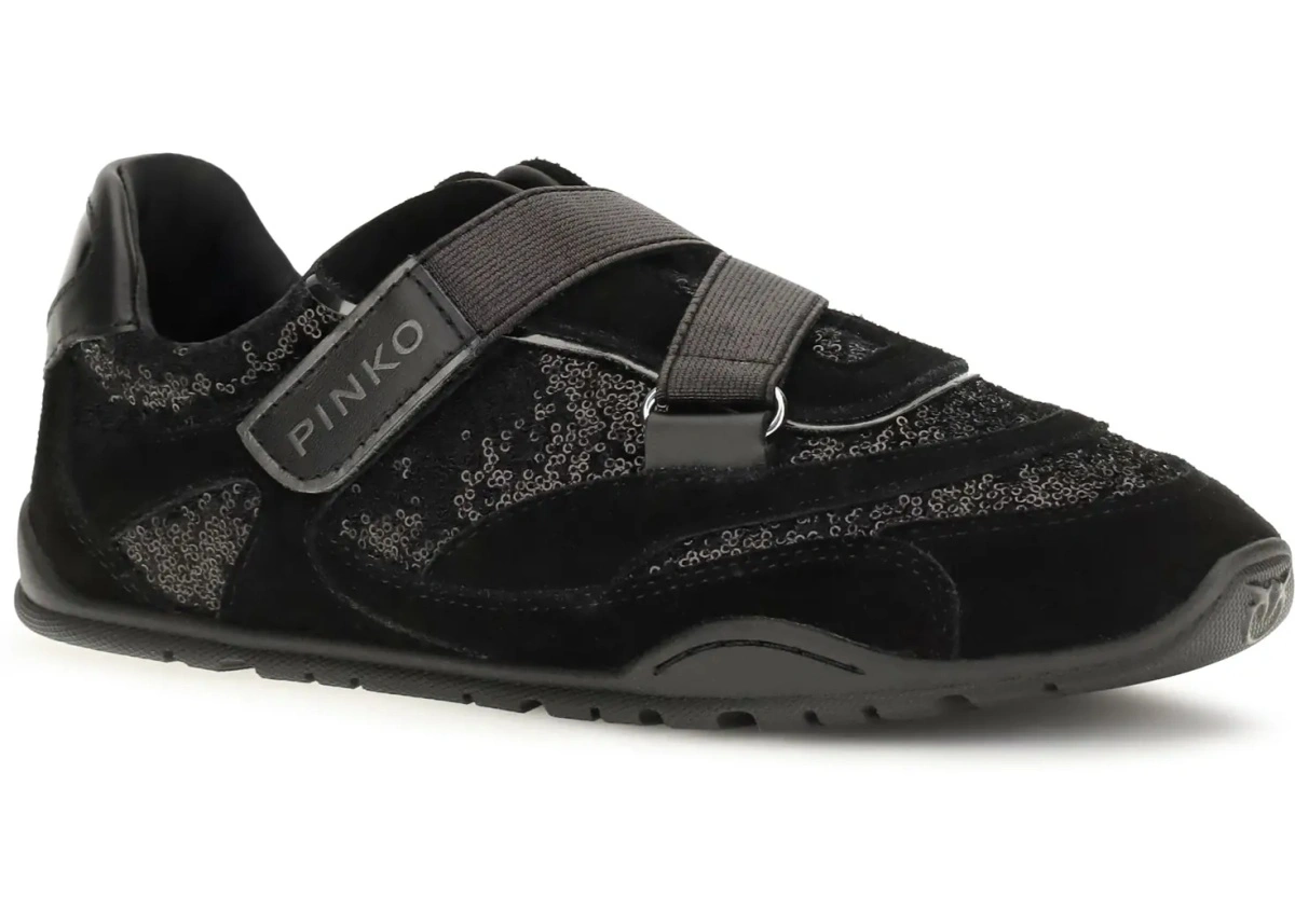 Sneakers Pinko negri din piele intoarsa - Img 2