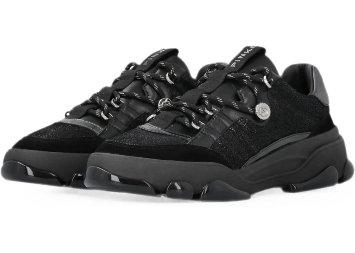 Sneakers Pinko negri din piele intoarsa - Img 8