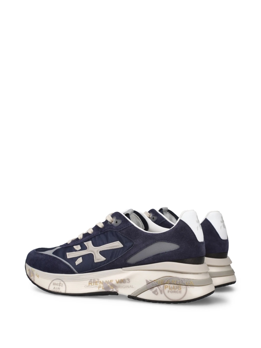 Sneakers Premiata albastri din poliamida si piele - Img 3