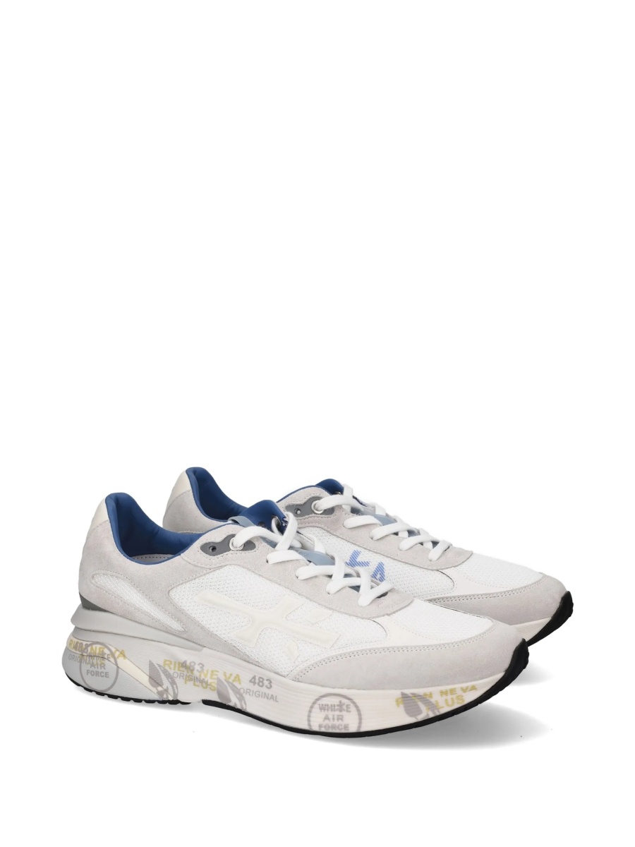Sneakers Premiata albi din piele si poliamida - Img 2