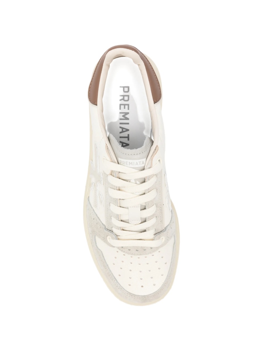Sneakers Premiata albi din poliuretan si piele - Img 4