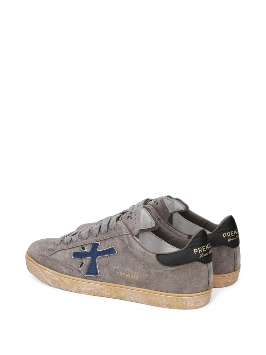 Sneakers Premiata gri din poliuretan si piele intoarsa - Img 3
