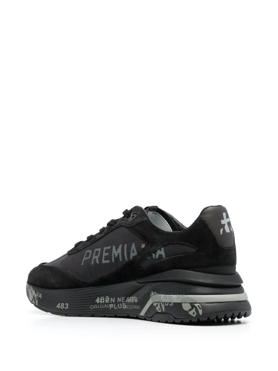 Sneakers Premiata negri din poliamida si piele intoarsa - Img 3