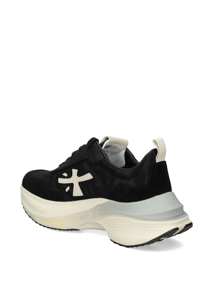 Sneakers Premiata negri din polyester si piele - Img 4