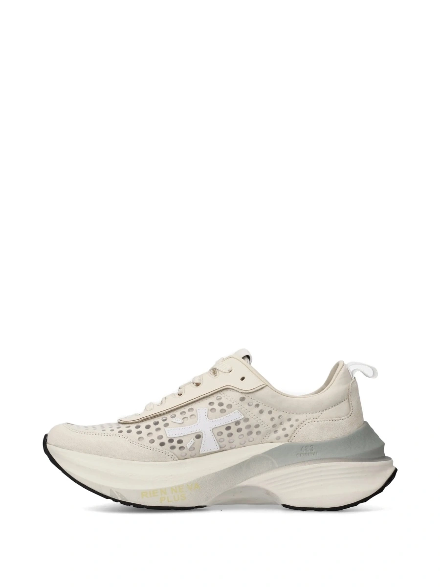 Sneakers Premiata neutri din piele si nylon - Img 5