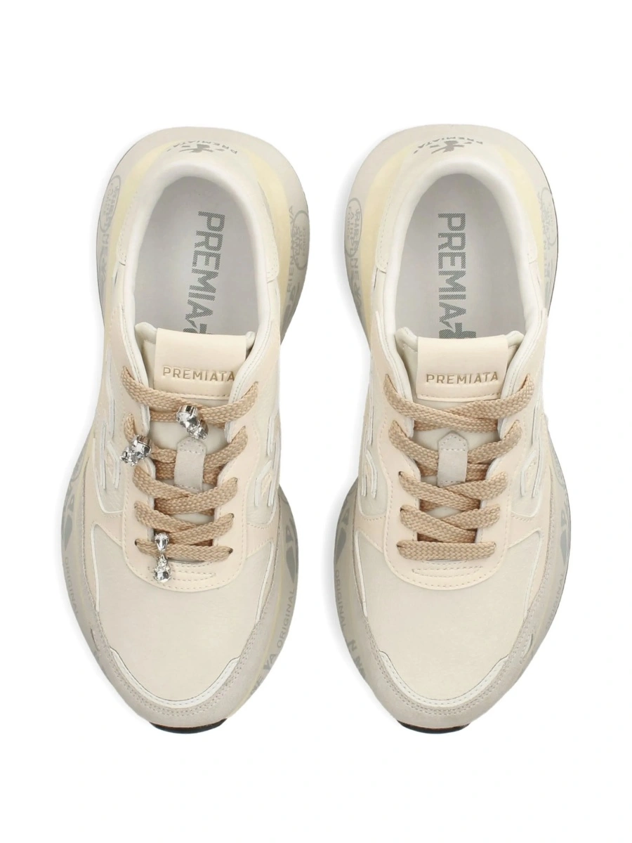 Sneakers Premiata neutri din piele - Img 4