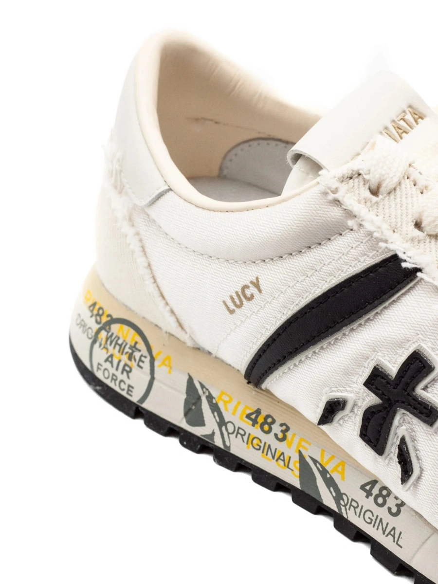 Sneakers Premiata neutri din poliuretan si bumbac - Img 5
