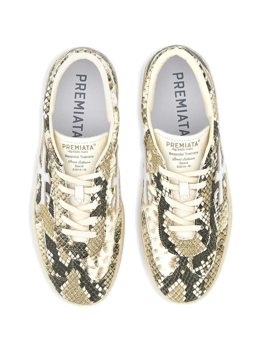 Sneakers Premiata neutri din poliuretan si piele - Img 4