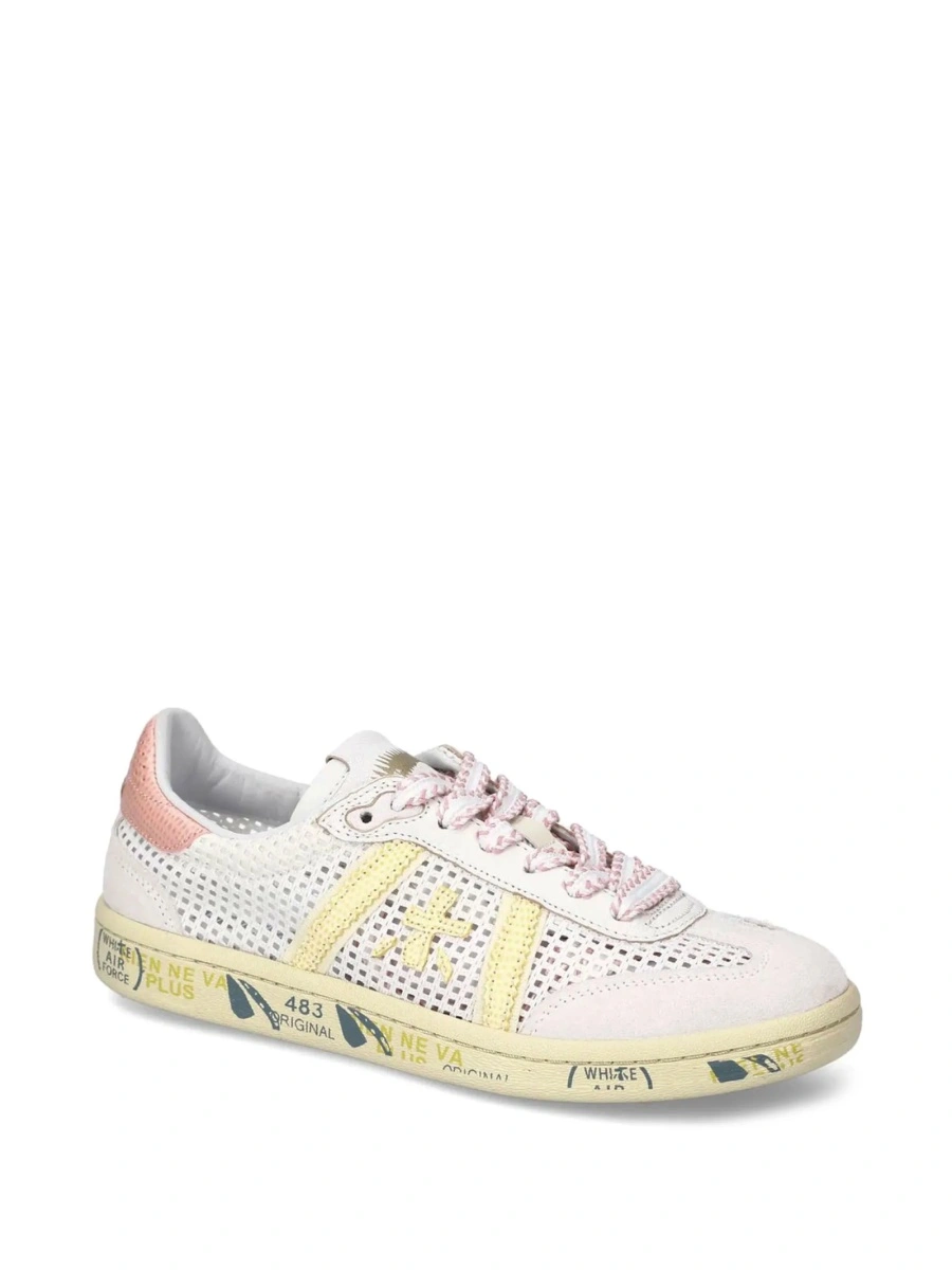 Sneakers Premiata neutri din poliuretan si piele - Img 4