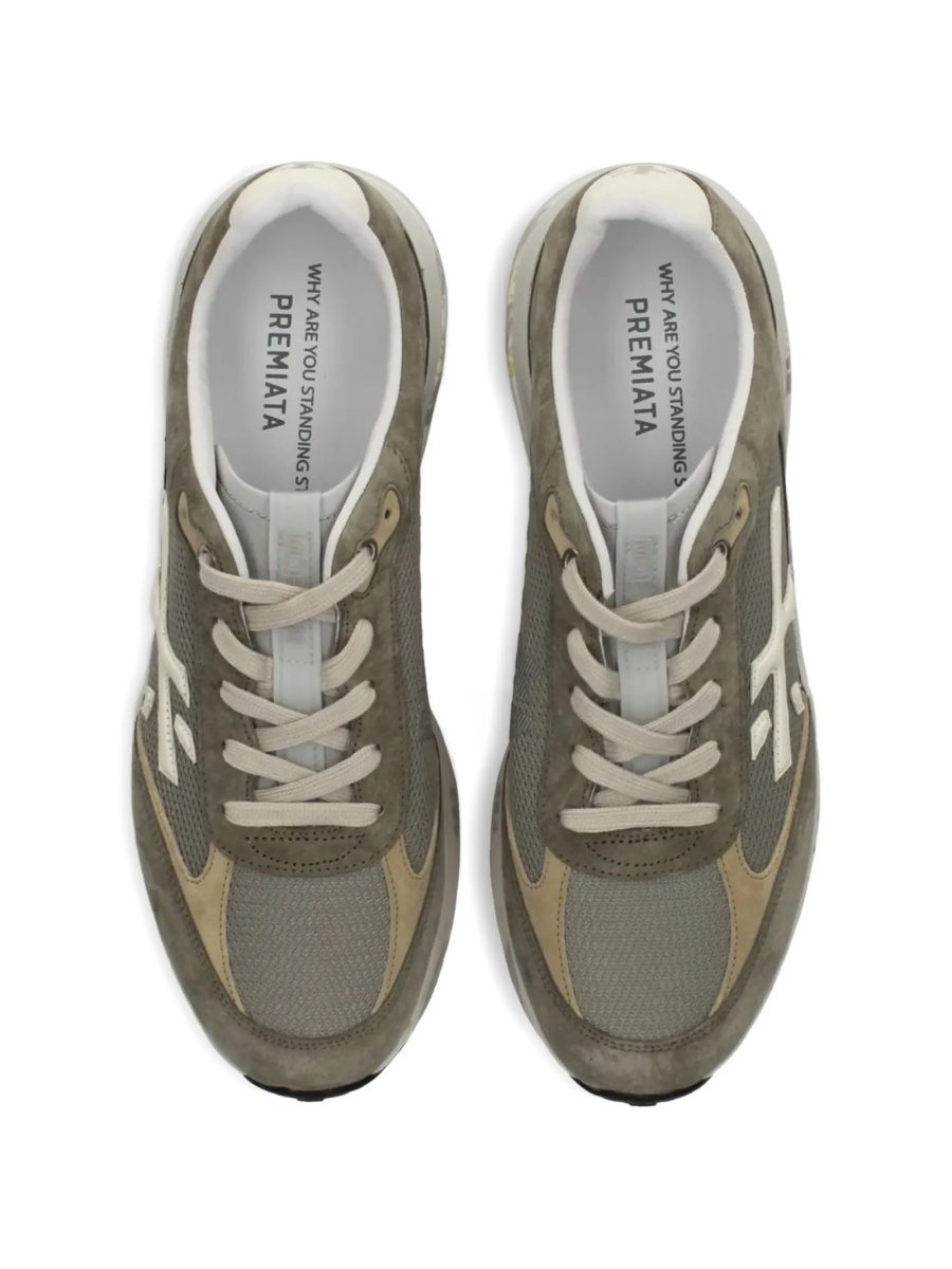 Sneakers Premiata verzi din poliuretan si piele - Img 4