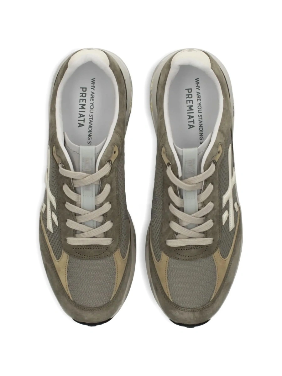 Sneakers Premiata verzi din poliuretan si piele - Img 4