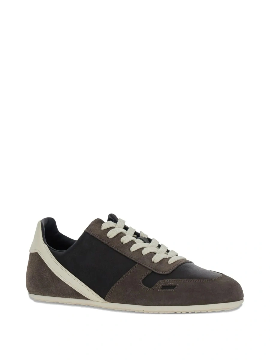 Sneakers Rick Owens negri din piele si piele intoarsa - Img 5