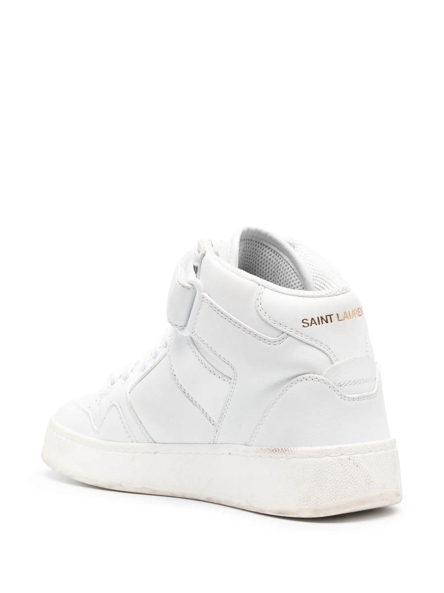 Sneakers Saint Laurent albi din piele - Img 3