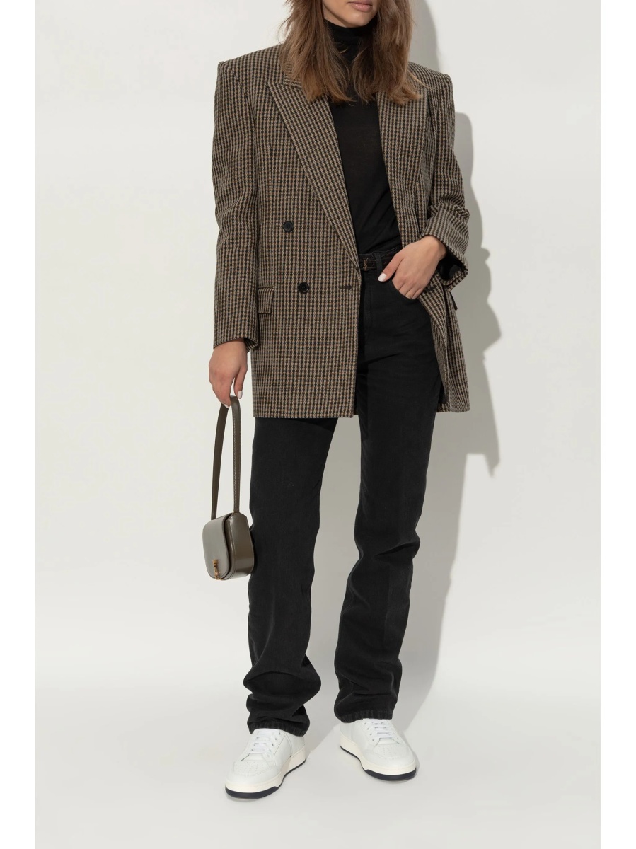 Sneakers Saint Laurent albi din piele - Img 3