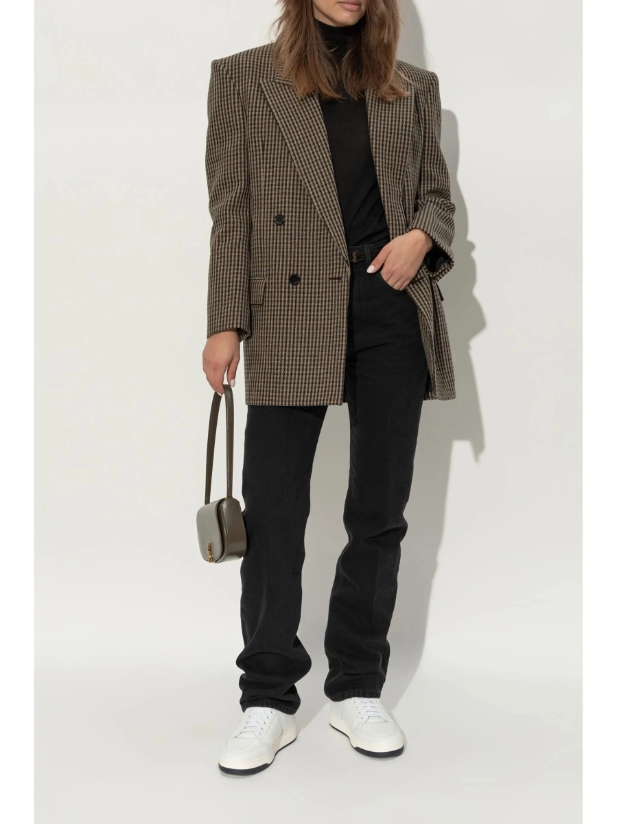Sneakers Saint Laurent albi din piele - Img 3