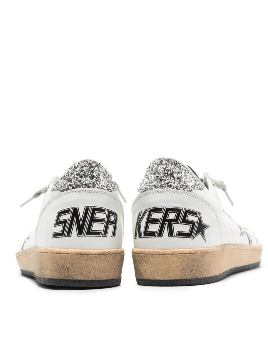 Sneakers Sneakers 'Ball Star' with Star Glitter Detail in White Leather for Women - Img 2