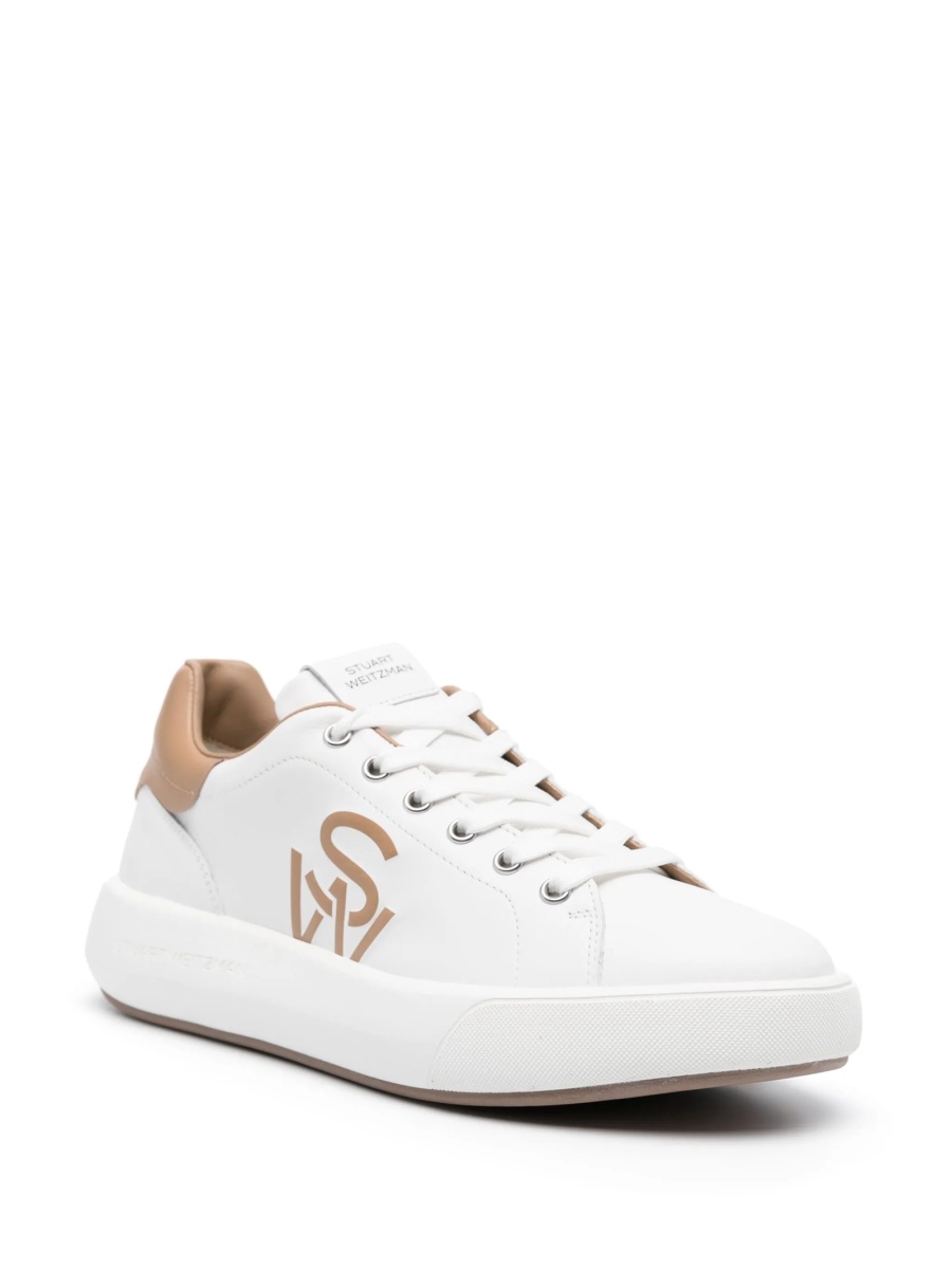 Sneakers Stuart Weitzman albi din piele - Img 2
