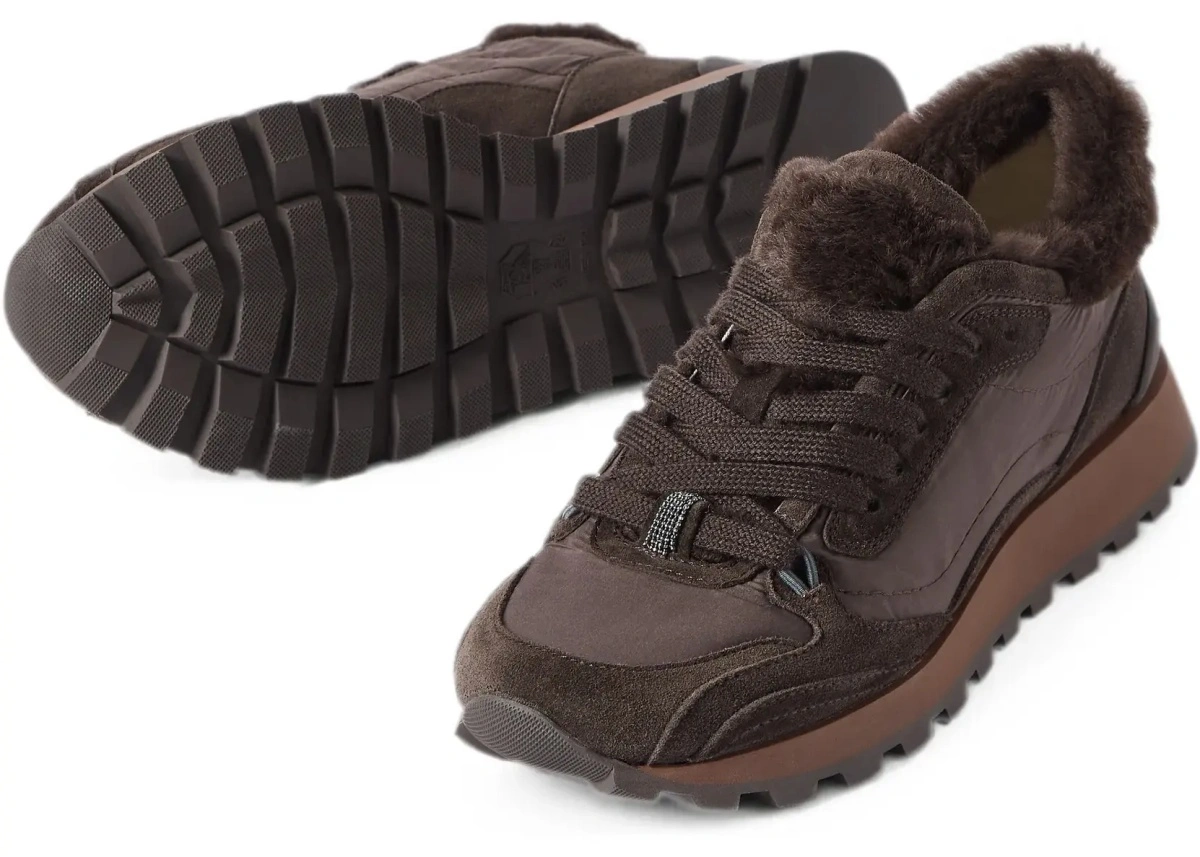 Sneakers Suede and techno fabric Sneakers with shearling lining and monile - Img 7