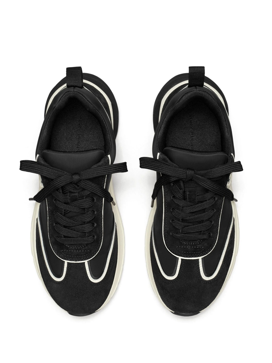Sneakers Tory Burch negri din piele intoarsa si nylon - Img 4