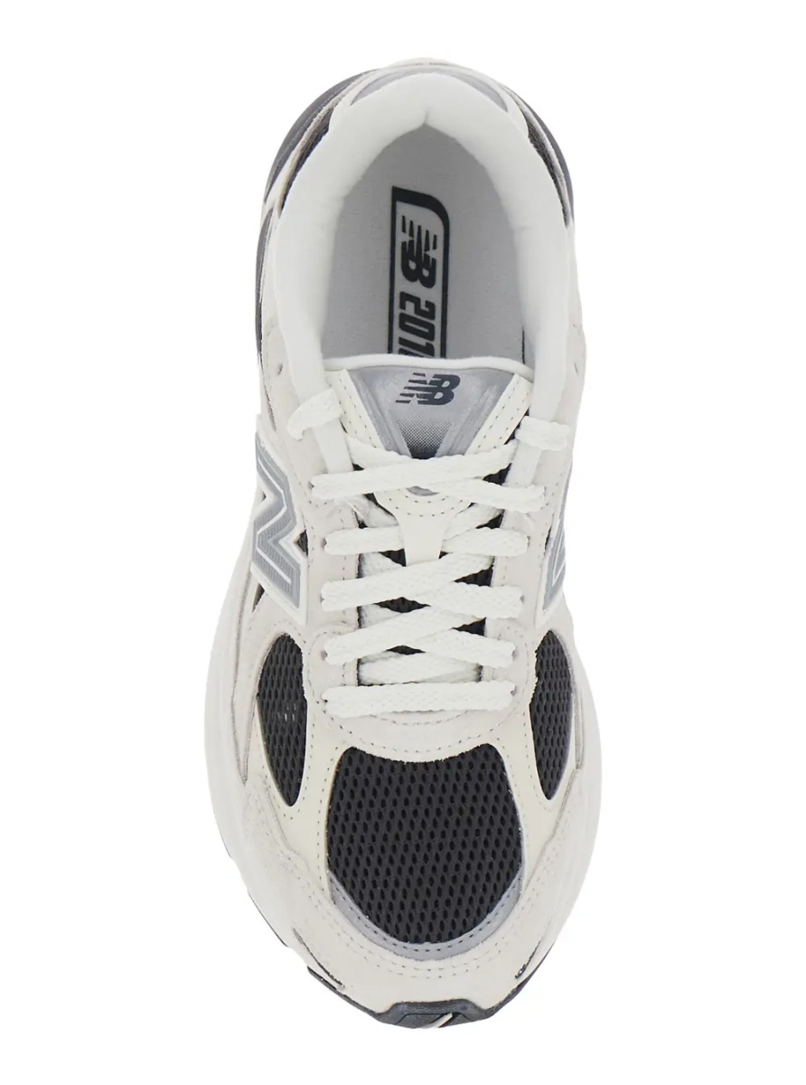 Sneakers 'U2010' Beige Low Top Sneakers with Logo Patch on the Side in Leather and Fabric Unisex - Img 4
